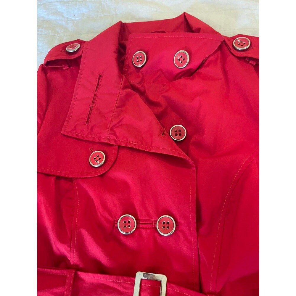 Covington Women’s Raincoat Size L Red Classic Trench Style BNW/Out Tags - Picture 11 of 11